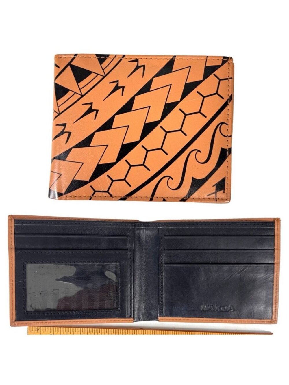 NA KOA Hawaiian Leather Wallet Polynesian Tribal Manu Tattoo Eugene Ta'ase